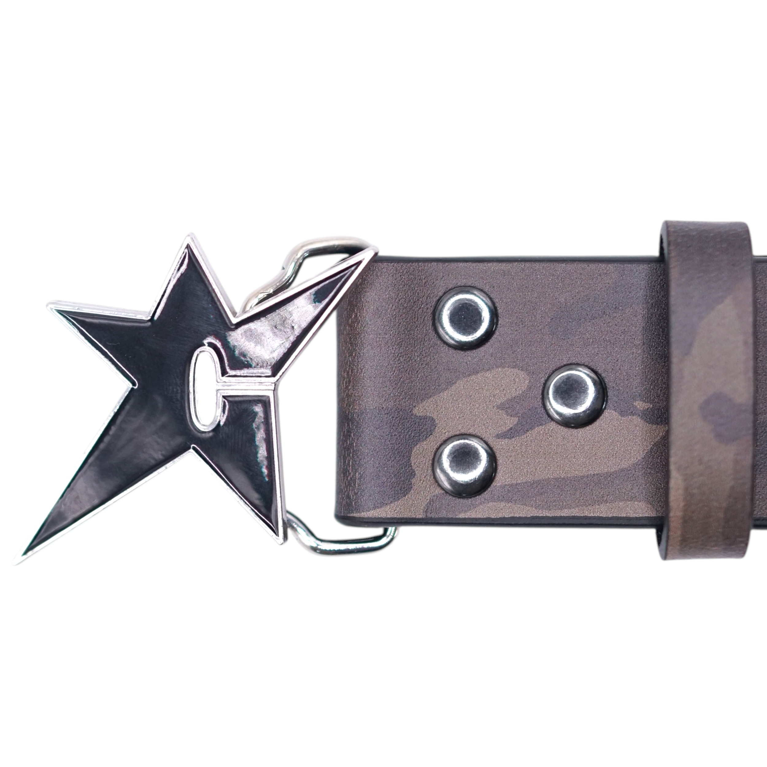 Riveted Leather Belt - Camo — Carpet Company